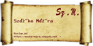 Szőke Míra névjegykártya