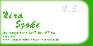 mira szoke business card